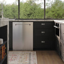 ZLINE 24 in. Monument Series 3rd Rack Dishwasher with Auto Door Open Drying, 44dBa, Stainless Steel Panel (DWMT-304-24)