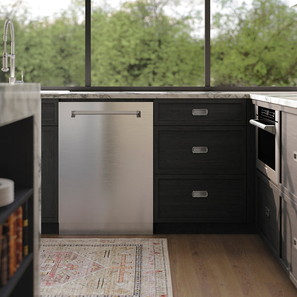 ZLINE 24 in. Monument Series 3rd Rack Dishwasher with Auto Door Open Drying, 44dBa, Stainless Steel Panel (DWMT-304-24)
