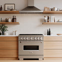 ZLINE 36 in. 5.2 cu. ft. Classic Dual Fuel Range with 6 Burner DuoPro™ Cooktop and Electric Convection Oven in Stainless Steel (PCDR36)