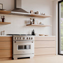 ZLINE 36 in. 5.2 cu. ft. Classic Gas Range with 6 Burner DuoPro™ Cooktop and Convection Gas Oven in Stainless Steel (PCGR36)
