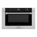 ZLINE Autograph Edition 24 in. 1.2 cu. ft. Built-in Microwave Drawer in Stainless Steel and Polished Nickel Helix Handle (MWDZ-1-H-KPN)