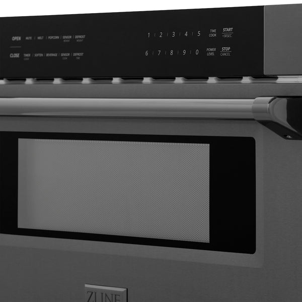 ZLINE 30 in. 1.2 cu. ft. Built-in Microwave Drawer in Black Stainless Steel (MWD-30-BS)
