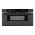 ZLINE 30" Microwave Drawer in Black Stainless Steel with Traditional Handle (MWD-30-BS)