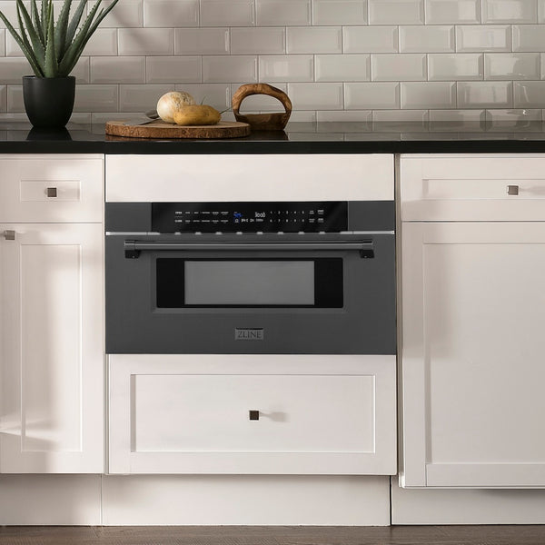 ZLINE 30 in. 1.2 cu. ft. Built-in Microwave Drawer in Black Stainless Steel (MWD-30-BS)