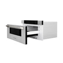 ZLINE Autograph Edition 30 in. 1.2 cu. ft. Built-in Microwave Drawer in Stainless Steel and Polished Gold Nickel Handle (MWDZ-30-KPN)