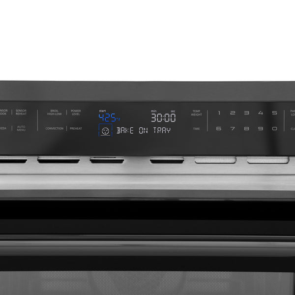 ZLINE 24" 1.6 cu ft. Built-in Convection Microwave Oven in Black Stainless Steel with Speed and Sensor Cooking (MWO-24-BS)