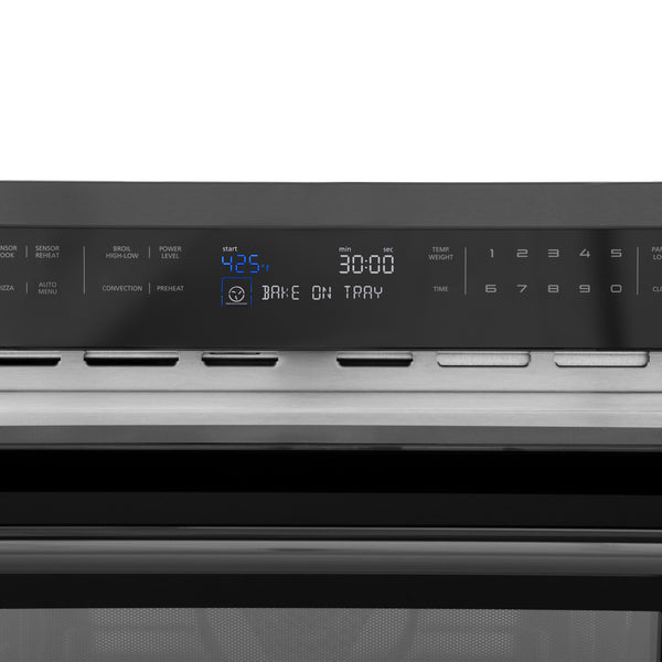 ZLINE 24" 1.6 cu ft. Built-in Convection Microwave Oven in Black Stainless Steel with Speed and Sensor Cooking (MWO-24-BS)