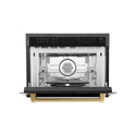 ZLINE Autograph Edition 24 in. 1.6 cu ft. Built-in Convection Microwave Oven in Black Stainless Steel with Polished Gold Accents (MWOZ-24-BS-G)-Microwaves-MWOZ-24-BS-G ZLINE Kitchen and Bath