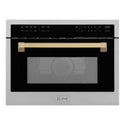 ZLINE Autograph Edition 24" 1.6 cu ft. Built-in Convection Microwave Oven in Stainless Steel and Champagne Bronze Accents (MWOZ-24-CB)
