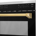 ZLINE Autograph Edition 24 in. 1.6 cu ft. Built-in Convection Microwave Oven in Stainless Steel with Polished Gold Accents (MWOZ-24-G)-Microwaves-MWOZ-24-G ZLINE Kitchen and Bath