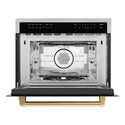 ZLINE Autograph Edition 24 in. 1.6 cu ft. Built-in Convection Microwave Oven in Stainless Steel with Polished Gold Accents (MWOZ-24-G)-Microwaves-MWOZ-24-G ZLINE Kitchen and Bath