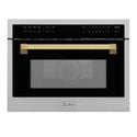 ZLINE Autograph Edition 24" 1.6 cu ft. Built-in Convection Microwave Oven in Stainless Steel and Polished Gold  Accents (MWOZ-24-G)