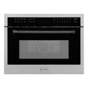 ZLINE Autograph Edition 24 in. 1.6 cu ft. Built-in Convection Microwave Oven in Stainless Steel with Matte Black Accents (MWOZ-24-MB) front.