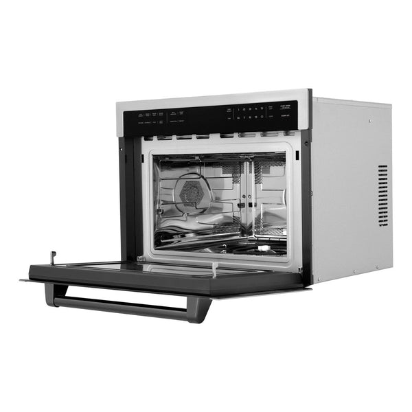 ZLINE Autograph Edition 24 in. 1.6 cu ft. Built-in Convection Microwave Oven in Stainless Steel with Matte Black Accents (MWOZ-24-MB)-Microwaves-MWOZ-24-MB ZLINE Kitchen and Bath
