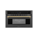 ZLINE Autograph Edition 30” 1.6 cu ft. Built-in Convection Microwave Oven in Black Stainless Steel and Champagne Bronze Accents (MWOZ-30-BS-CB)