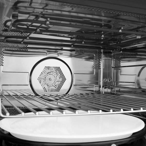 ZLINE Autograph Edition 30 in. 1.6 cu ft. Built-in Convection Microwave Oven in Black Stainless Steel and Champagne Bronze Helix Handle (MWOZ-30-BS-KCB)