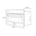 ZLINE Autograph Edition 30 in. 1.6 cu ft. Built-in Convection Microwave Oven in Black Stainless Steel with Champagne Bronze Accents (MWOZ-30-BS-CB) dimensional diagram with measurements.