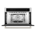 ZLINE Autograph Edition 30 in. 1.6 cu ft. Built-in Convection Microwave Oven in Stainless Steel and Polished Nickel Helix Handle (MWOZ-30-KPN)