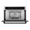 ZLINE Autograph Edition 30” 1.6 cu ft. Built-in Convection Microwave Oven in Stainless Steel and Matte Black Accents (MWOZ-30-MB)