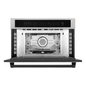 ZLINE Autograph Edition 30 in. 1.6 cu ft. Built-in Convection Microwave Oven in Satin Stainless Steel and Matte Black Accents (MWOZ-30-SS-MB)