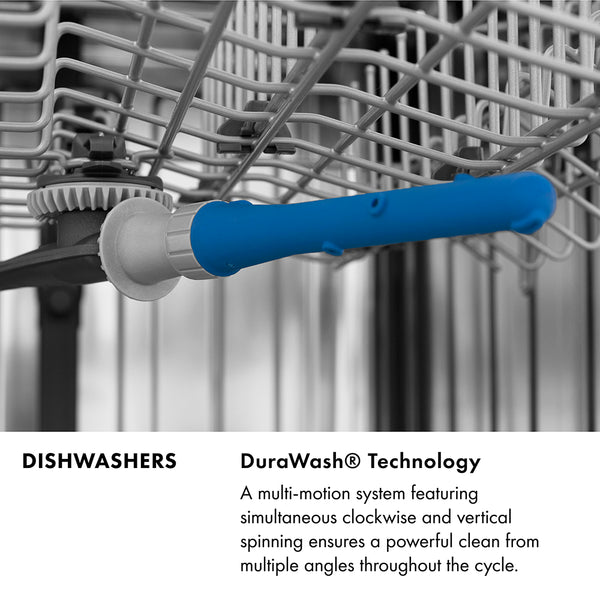 ZLINE 24 in. Monument Series 3rd Rack Top Touch Control Dishwasher with Satin Stainless Steel Panel and Stainless Steel Tub, 45dBa (DWMT-SN-24)