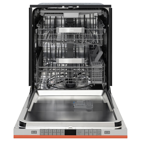 ZLINE 24 in. Monument Series 3rd Rack Dishwasher with Auto Door Open Drying, 44dBa, Copper Panel (DWMT-C-24)