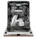 ZLINE 24 in. Monument Series 3rd Rack Dishwasher with Auto Door Open Drying, 44dBa, Hand Hammered Copper Panel (DWMT-HH-24)