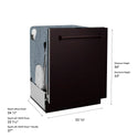 ZLINE 24 in. Monument Series 3rd Rack Dishwasher with Auto Door Open Drying, 44dBa, Oil Rubbed Bronze Panel (DWMT-ORB-24)
