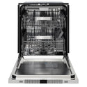 ZLINE Autograph Edition 24 in. Monument Series 3rd Rack Dishwasher with Auto Door Open Drying, 44dBa, Panel Ready with Polished Gold Handle (DWMTZ-24-G)