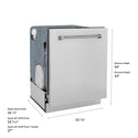 ZLINE Autograph Edition 24 in. Monument Series 3rd Rack Dishwasher with Auto Door Open Drying, 44dBa, Stainless Steel Panel with Polished Gold Helix Handle (DWMTZ-30424-KG)