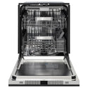 ZLINE Autograph Edition 24 in. Monument Series 3rd Rack Dishwasher with Auto Door Open Drying, 44dBa, Black Matte Panel with Champagne Bronze Handle (DWMTZ-BLM-24-CB)