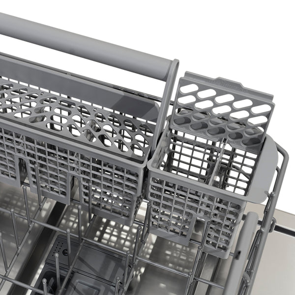 ZLINE Autograph Edition 24 in. Monument Series 3rd Rack Dishwasher with Auto Door Open Drying, 44dBa, Black Matte Panel with Polished Gold Handle (DWMTZ-BLM-24-G)