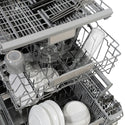ZLINE Autograph Edition 24 in. Monument Series 3rd Rack Dishwasher with Auto Door Open Drying, 44dBa, Satin Stainless Steel Panel with Champagne Bronze Handle (DWMTZ-SN-24-CB)