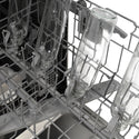 ZLINE Autograph Edition 24 in. Monument Series 3rd Rack Dishwasher with Auto Door Open Drying, 44dBa, Satin Stainless Steel Panel with Polished Gold Handle (DWMTZ-SN-24-G)