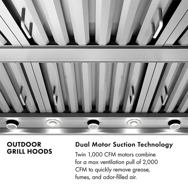 ZLINE 42 in. Under Cabinet Outdoor Grill Hood (GOU2-42)