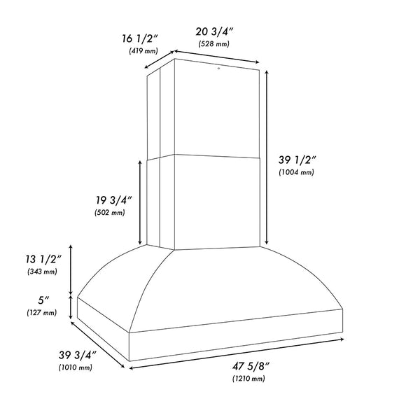 ZLINE 48 in. Island Mount Outdoor Grill Hood (GOi2-48)