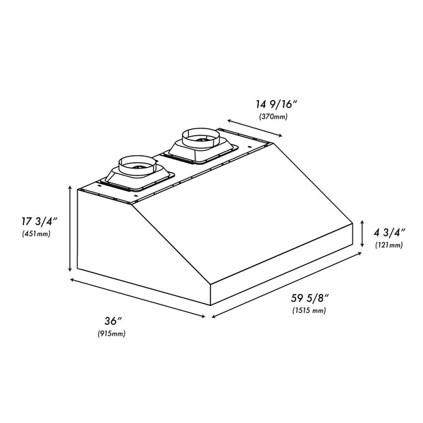 ZLINE 60 in. Under Cabinet Outdoor Grill Hood (GOU1-60)