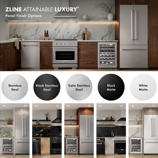 ZLINE Autograph Edition 18 in. Tallac Series 3rd Rack Dishwasher with Auto Door Open Drying, 51dBa, Panel Ready with Polished Gold Handle (DWVZ-18-G)