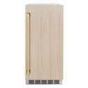 ZLINE Autograph Edition 15 in. Touchstone Clear Cube Ice Maker with Drain Pump and Panel Ready Door with Champagne Bronze Handle (ICCDPZ-15-CB)