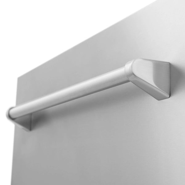ZLINE stainless steel handle on dishwasher.