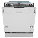 ZLINE 24 in. Panel Ready Top Control Dishwasher with Stainless Steel Tub, 52dBa (DW7713-24) front, half open.