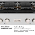 ZLINE Autograph Edition 36 in. Paramount Gas Rangetop with 6 Burner DuoPro™ Cooktop in Stainless Steel and Polished Gold Accents (PSRTZ-36-G)