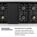 ZLINE Autograph Edition 48 in. Paramount Gas Rangetop with 8 Burner DuoPro™ Cooktop in Satin Stainless Steel and Matte Black Accents (PSRTSZ-48-MB)