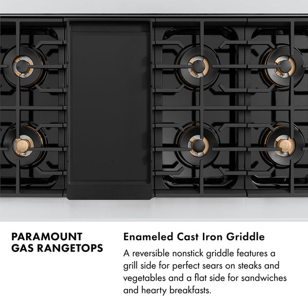 ZLINE Autograph Edition 48 in. Paramount Gas Rangetop with 8 Burner DuoPro™ Cooktop in Satin Stainless Steel and Matte Black Accents (PSRTSZ-48-MB)