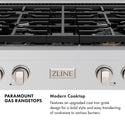 ZLINE Autograph Edition 48 in. Paramount Gas Rangetop with 8 Burner DuoPro™ Cooktop in Stainless Steel and Champagne Bronze Accents (PSRTZ-48-CB)