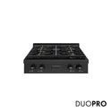 ZLINE 30 in. Paramount Gas Rangetop with 4 Burner DuoPro™ Cooktop in Black Stainless Steel (PSRTB-30)
