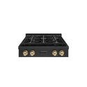 ZLINE Autograph Edition 30 in. Paramount Gas Rangetop with 4 Burner DuoPro™ Cooktop in Black Stainless Steel and Champagne Bronze Accents (PSRTBZ-30-CB)