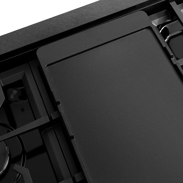 ZLINE 48 in. Paramount Gas Rangetop with 8 Burners and Porcelain Cooktop in Black Satin Stainless Steel (SRTBS-48)