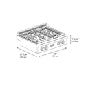 ZLINE 30 in. Paramount Gas Rangetop with 4 Burners and Porcelain Cooktop in Satin Stainless Steel (SRTS-30)