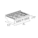 ZLINE 36 in. Paramount Gas Rangetop with 6 Burners and Porcelain Cooktop in Satin Stainless Steel (SRTS-36)